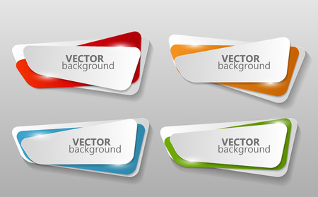 Collection of Origami Banners Template Vector Illustrationのイラスト素材