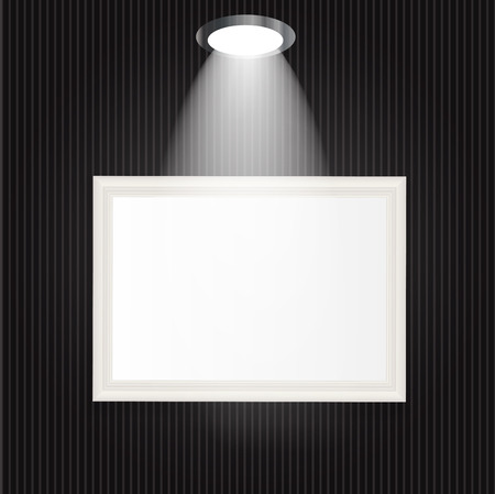 White Frames in Art Gallery Vector Illustrationのイラスト素材