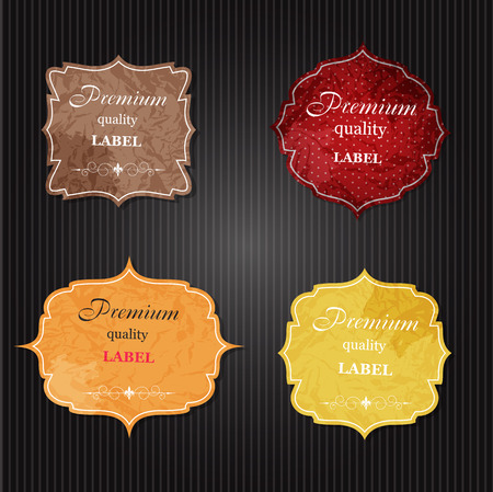 Aged Paper Labels Vector Illustrationのイラスト素材