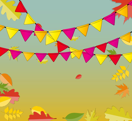 Shiny Autumn Natural Leaves Backgroundのイラスト素材