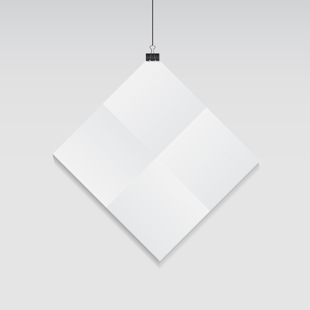 White Blank Page with Clip Vector Illustration. EPS10のイラスト素材
