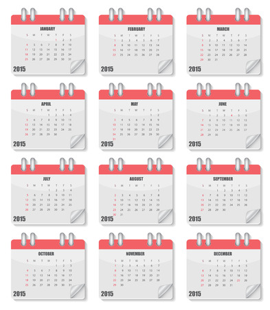 Calendar 2015 Year. Vector Illustration.のイラスト素材