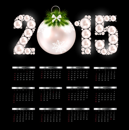 New Year Calendar 2015. Vector Illustrationのイラスト素材