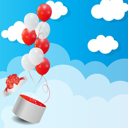 Color Glossy Balloons Background Illustrationのイラスト素材