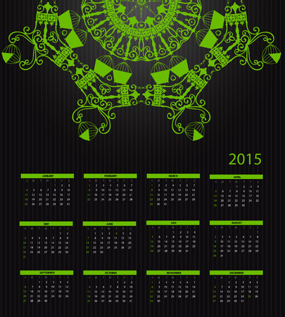 2015 New Year Calendar Vector Illustration. EPS10のイラスト素材