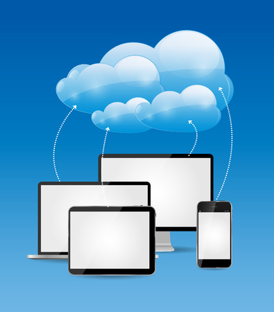 Cloud Computing Business Concept Vector Illustration. EPS10のイラスト素材