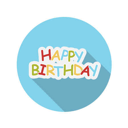 Flat Design Concept Happy Birthday Vector Illustration With Longのイラスト素材