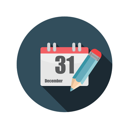 Flat Design Concept Calendar Vector Illustration With Long Shadoのイラスト素材