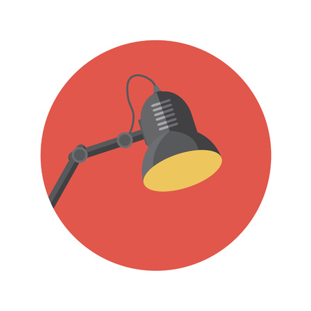 Flat Design Concept Lamp Vector Illustration With Long Shadow. のイラスト素材