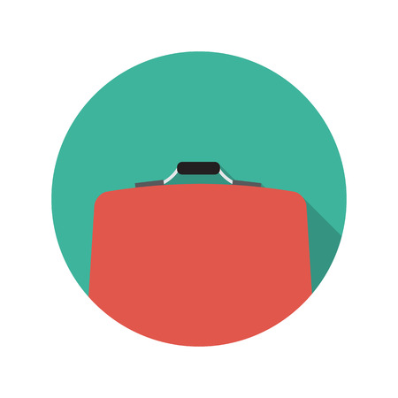 Flat Design Concept Suitcase Vector Illustration With Long Shadoのイラスト素材