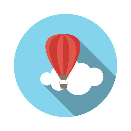 Flat Design Concept Balloon Vector Illustration With Long Shadowのイラスト素材