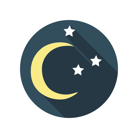 Flat Design Concept East Moon with Stars Vector Illustration Witのイラスト素材
