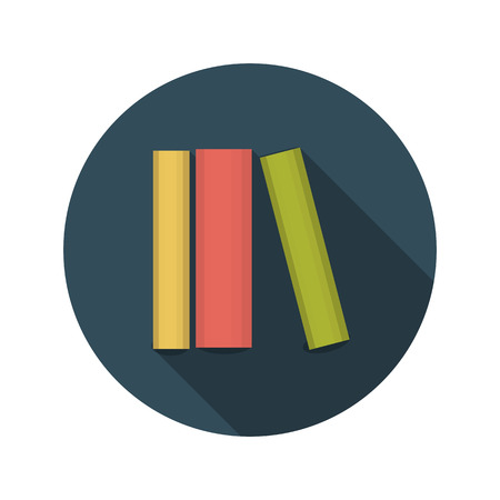 Flat Design Concept Books Vector Illustration With Long Shadow.のイラスト素材