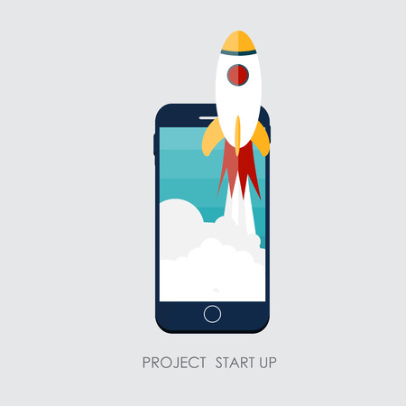 Quick Start Up Flat Concept Vector Illustration. EPS10のイラスト素材