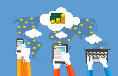 Money Flat Design Concept Vector  Illustration. EPS10のイラスト素材