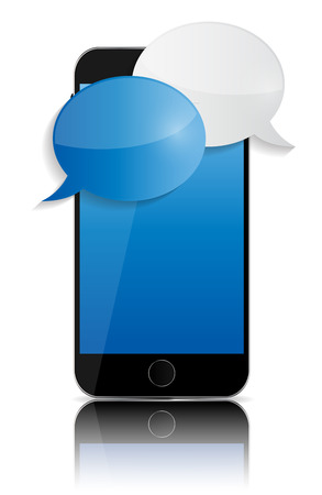Abstract Design Mobile Phone with Speech Bubbles. Vector Illustration. のイラスト素材