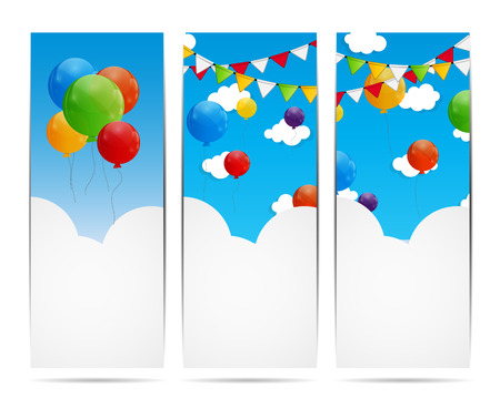 Color Glossy Balloons Background Vector Illustrationのイラスト素材