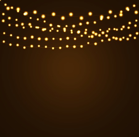 Christmas and New Year Background with Luminous Garland Vector Iのイラスト素材