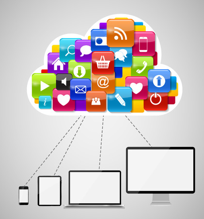 Cloud Computing Concept Vector Illustrationのイラスト素材