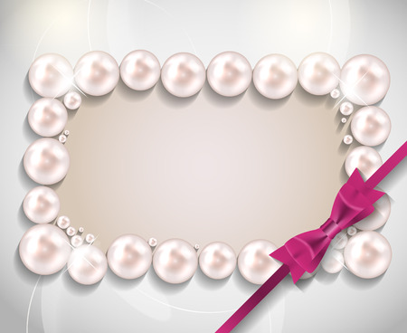 Beauty Pearl Frame Background Vector illustrationのイラスト素材