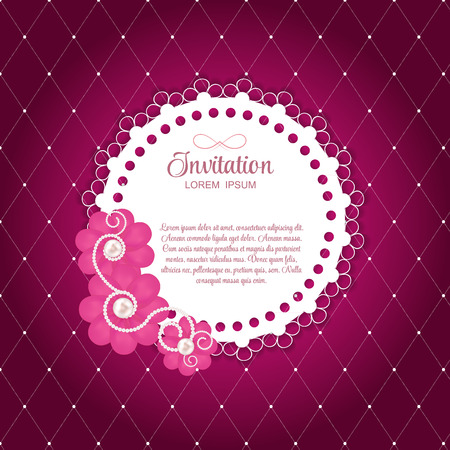 Romantic Flower Vintage Invitation Card Vector Backgroundのイラスト素材