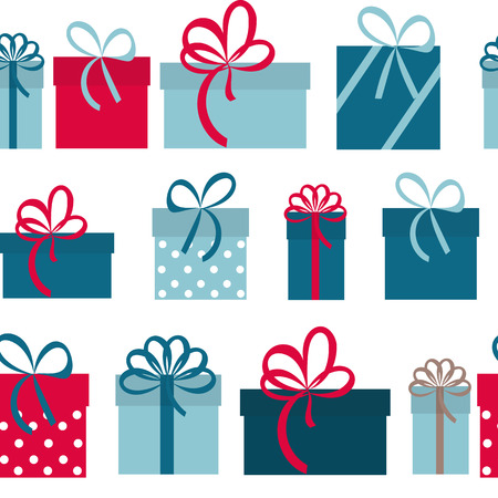 Gift Box Holiday Seamless Pattern Background Vector Illustrationのイラスト素材