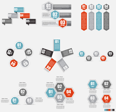 Collection of Infographic Templates for Business Vector Illustrationのイラスト素材