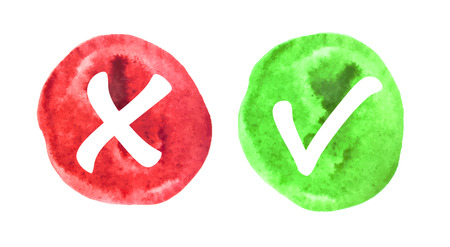 Red and Green Watermark Check Mark Iconsのイラスト素材