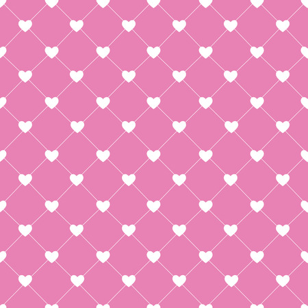 Valentines Day Seamless Hearts Pattern Vector Illustration