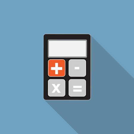 Calculator Flat Icon with Long Shadow, Vector Illustrationのイラスト素材