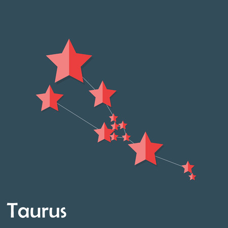 Taurus Zodiac Sign of the Beautiful Bright Stars Vector Illustraのイラスト素材