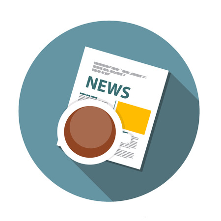 Online News Vector illustration. Flat computing backgroundのイラスト素材