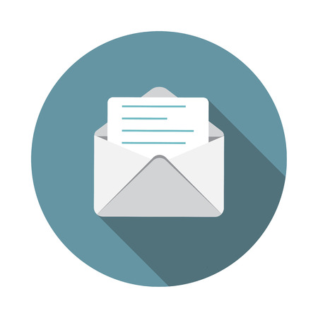 E-Mail Flat Icon with Long Shadow, Vector Illustrationのイラスト素材