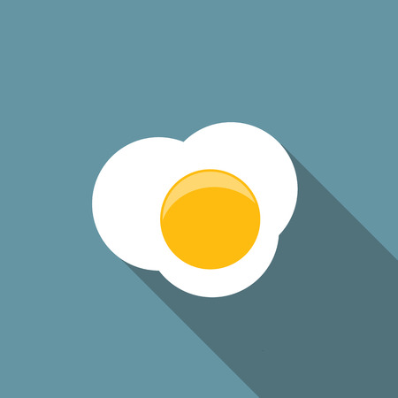Scrambled Egg Flat Icon with Long Shadow, Vector Illustration Eps10のイラスト素材