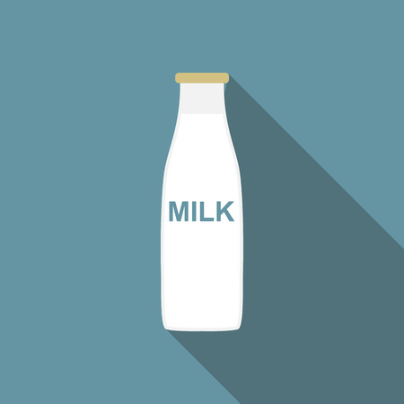 Milk Flat Icon with Long Shadow, Vector Illustration Eps10のイラスト素材