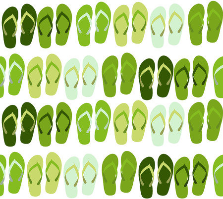 Beach Seamless Background with Flip Flops Vector Illustrationのイラスト素材