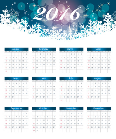 2016 New Year Calendar のイラスト素材