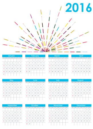 2016 New Year Calendar のイラスト素材