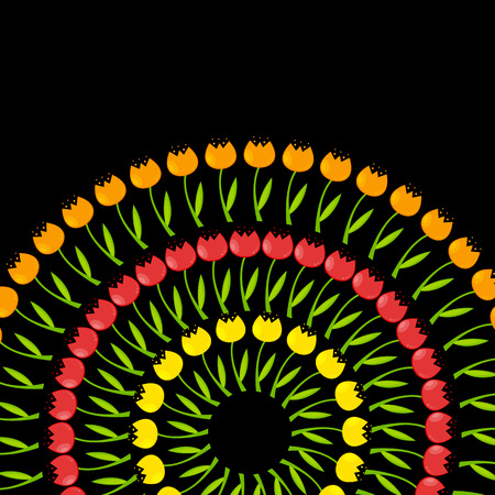 Floral Background with Tulips のイラスト素材