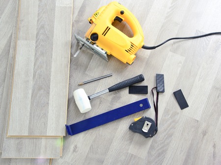 Tools to Laying Laminateの写真素材
