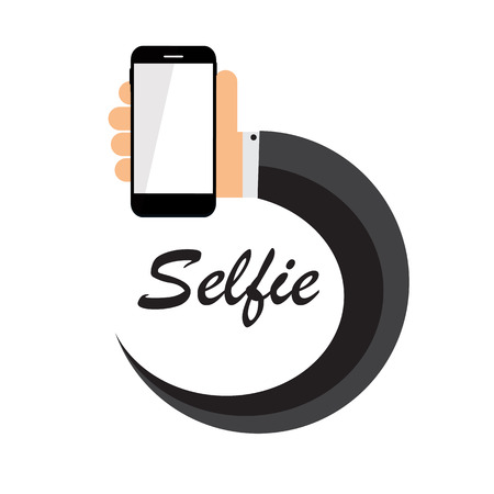 Flat Selfie Icon Vector Illustration のイラスト素材