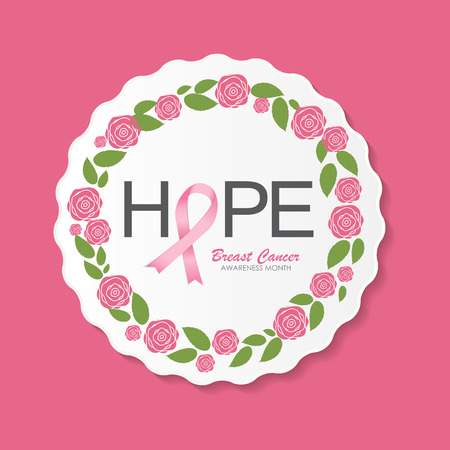 Breast Cancer Awareness Pink Ribbon Vector Illustration EPS10のイラスト素材