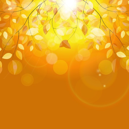 Shiny Autumn Natural Leaves Background. Vector Illustration EPS10のイラスト素材