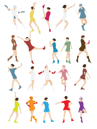 Silhouette of a Dancing Woman Vector Illustration EPS10のイラスト素材