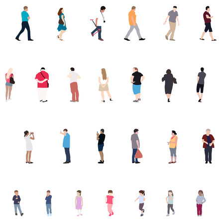 Set of People. Children, Adults, Seniors. Vector Illustration. EPS10のイラスト素材