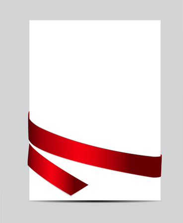 Gift Card with Red Ribbon. Vector illustration EPS10のイラスト素材