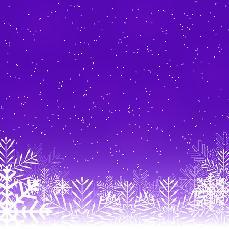 Abstract Beauty Christmas and New Year Background with Snow and Snowflakes.のイラスト素材