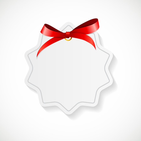 Gift Card with Red Ribbon and Bow.のイラスト素材