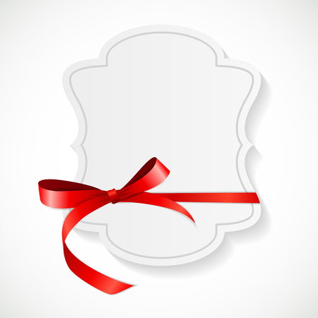 Gift Card with Red Ribbon and Bow.のイラスト素材