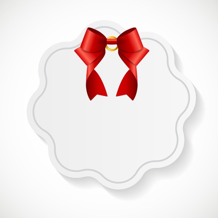 Gift Card with Red Ribbon and Bow.のイラスト素材